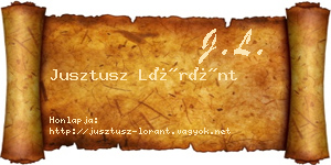 Jusztusz Lóránt névjegykártya