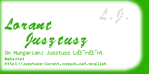 lorant jusztusz business card